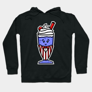 Cute Blueberry Shake in a Soda Jerk (Clerk) Uniform for Dessert Lovers - Blueberry Milkshake Hoodie